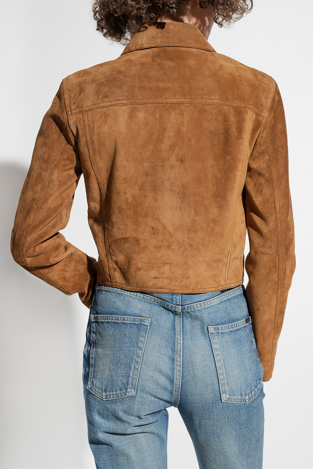 Saint laurent sale suede trucker jacket